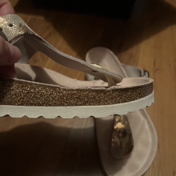 Birkenstock Gizeh Sandals Womens EU 38 US 7.5 Vintage Metallic Rose Copper Suede - Picture 6 of 14